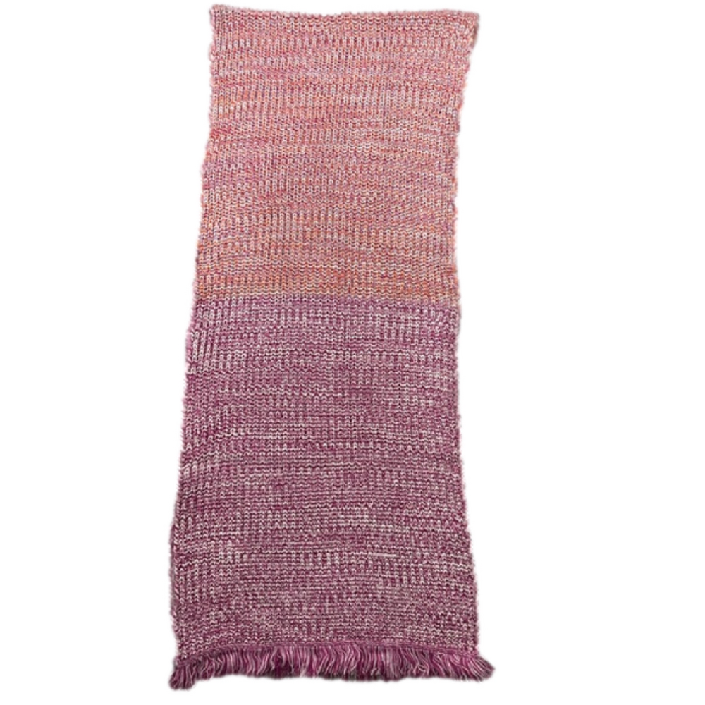 STITCHES & STRIPES thick knitted scarf 100% acrylic pink red white marled NWOT
